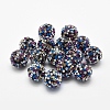 Handmade Polymer Clay Rhinestone Beads RB-L030-18D-12mm-1