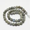 Natural Labradorite Frosted Bead Strands G-O155-04A-8mm-2