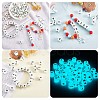 20Pcs Luminous Cube Letter Silicone Beads 12x12x12mm Square Dice Alphabet Beads with 2mm Hole Spacer Loose Letter Beads for Bracelet Necklace Jewelry Making JX437K-3