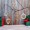 10Pcs 5 Style Wooden Hanging Ornaments sgWOOD-SZ0004-04-5