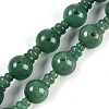 Natural Green Aventurine 3-Hole Guru Beads Strands G-H064-E07-05-1