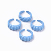 Spray Painted Alloy Cuff Rings RJEW-T011-33E-RS-1