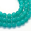 Baking Painted Imitation Jade Glass Round Bead Strands X-DGLA-Q021-6mm-07-1