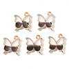 Light Gold Plated Alloy Enamel Pendants X-ENAM-R136-24D-1