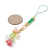 Flower/Leaf Glass Beads Mobile Straps HJEW-JM01016-3