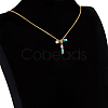 Golden Brass Micro Pave Cubic Zirconia Initial Pendants Necklaces NJEW-S069-JN002-T-2