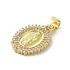 Rack Plating Brass Micro Pave Cubic Zirconia Pendants KK-C052-27G-2