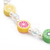 Polymer Clay Fruit Beaded Mobile Straps X-HJEW-JM00413-01-3