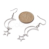 Hollow Star and Moon 304 Stainless Steel Dangle Earrings EJEW-JE05311-02-2