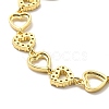 Clear Cubic Zirconia Hollow Heart Link Chain Bracelet BJEW-A132-12G-3