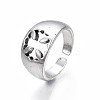 Alloy Flower Open Cuff Finger Ring RJEW-T009-40AS-3