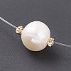Natural Pearl Pendant Necklace with Nylon Wire for Women NJEW-JN03830-1