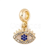 Rack Plating Alloy Crystal & Capri Blue Rhinestone European Dangle Charms FIND-C055-17G-1