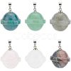 Unicraftale 6Pcs 6 Styles Natural Mixed Stone Pendants FIND-UN0001-38-1