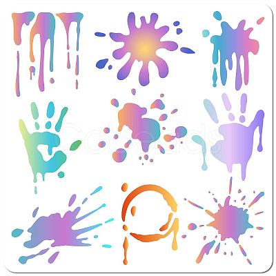 Paint Splatter PET Plastic Hollow Out Drawing Painting Stencils Templates DIY-WH0244-278-1