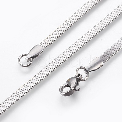 Tarnish Resistant 304 Stainless Steel Herringbone Chain Bracelets BJEW-P236-15P-1