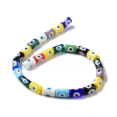 Handmade Evil Eye Lampwork Beads Strands LAMP-F027-01-1