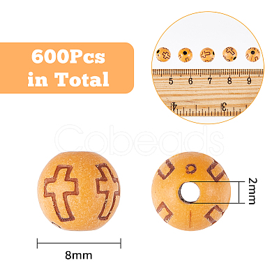 DICOSMETIC 600Pcs Imitation Wood Acrylic Beads SACR-DC0001-10-1