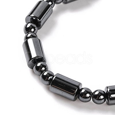 Column & Round Synthetic Non-magnetic Hematite Beaded Necklaces NJEW-Q341-04-1
