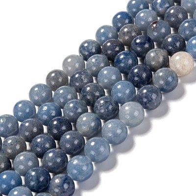 Dyed & Heated Natural Blue Aventurine Beads Strands G-F380-6mm-1