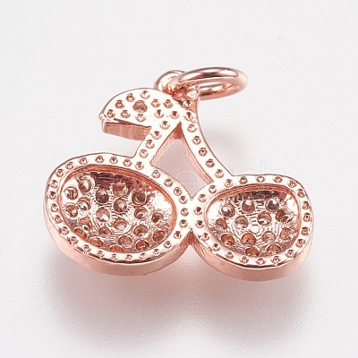 Brass Micro Pave Cubic Zirconia Charms ZIRC-E147-21RG-1