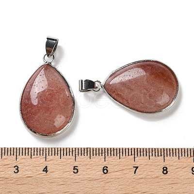 Synthetic Strawberry Quartz Pendants G-B123-05P-01-1