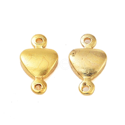 Rack Plating Brass Heart Links Connector Charms KK-S379-27G-1