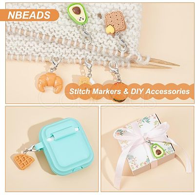 Resin Bread & Pastry & Avocado Pendant Decorations HJEW-PH01549-1