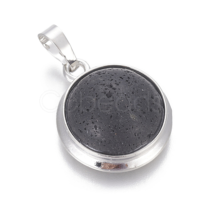 Natural Lava Rock Pendants G-L512-B06-1