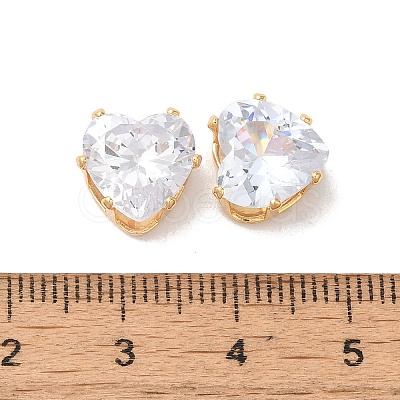 Brass Clear Cubic Zirconia Cabochons STAS-M294-30C-1