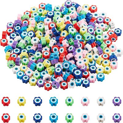 SUPERFINDINGS 320Pcs 8 Colors  Handmade Polymer Clay Beads CLAY-FH0001-17-1