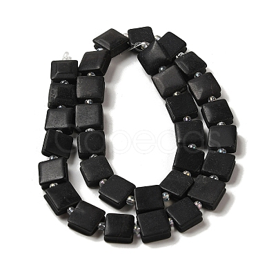 Natural Black Stone Beads Strands G-L596-A11-01-1