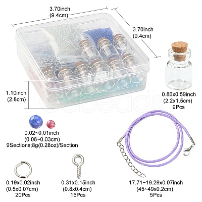 DIY Wish Bottle Necklace Making Kit DIY-YW0006-52-1