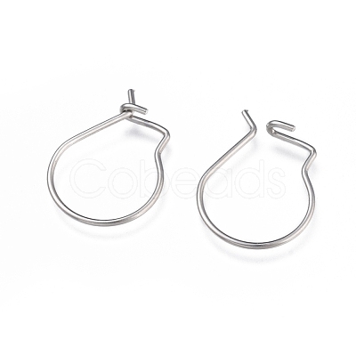 Tarnish Resistant 304 Stainless Steel Hoop Earrings Findings X-STAS-H436-02P-1