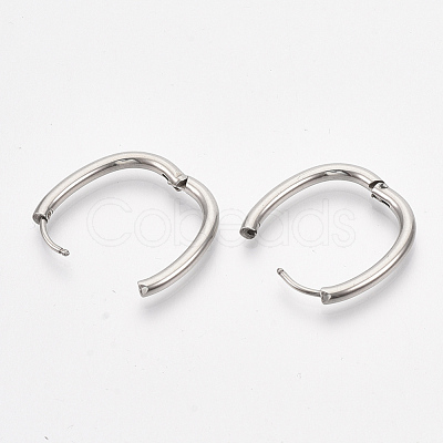 Tarnish Resistant 201 Stainless Steel Huggie Hoop Earrings STAS-T045-47B-1