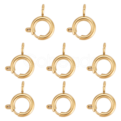 Unicraftale 8Pcs Ion Plating(IP) 304 Stainless Steel Spring Ring Clasps STAS-UN0052-56-1