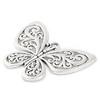 Tibetan Style Alloy Filigree Butterfly Pendants TIBEP-S282-AS-LF-1