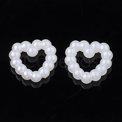 ABS Plastic Imitation Pearl Linking Rings OACR-S020-04-1