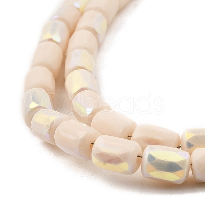 Frosted Imitation Jade Glass Beads Strands GLAA-P058-07B-12-1