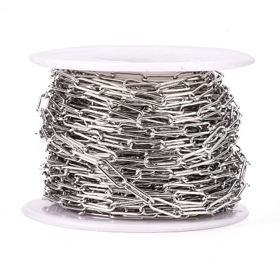 Tarnish Resistant 304 Stainless Steel Paperclip Chains CHS-L022-02P-1