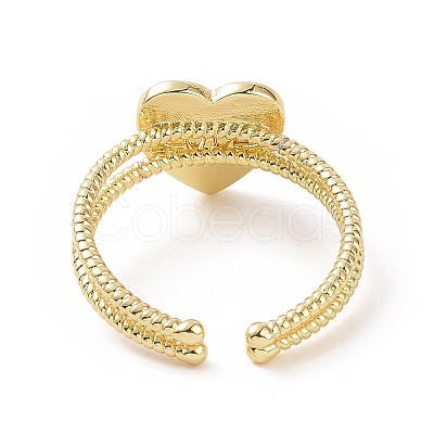 2Pcs 2 Style Brass Melting Heart Matching Couple Rings Set RJEW-E072-27G-1