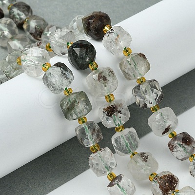 Natural Green Lodolite Quartz/Garden Quartz Beads Strands G-Q010-A18-01-1