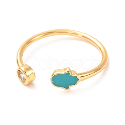 Hamsa Hand /Hand of Miriam Golden Cuff Rings for Women KK-G404-14-1