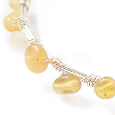 Natural Yellow Opal Braided Beaded Bracelet BJEW-JB07998-05-1