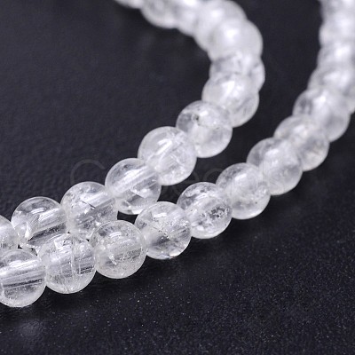 Natural Quartz Crystal Round Beads Strands X-G-J303-01-6mm-1