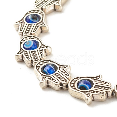 Hamsa Hand Tibetan Style Alloy Bracelets for Women X-BJEW-JB07728-1