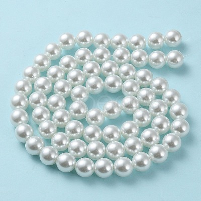 Baking Painted Pearlized Glass Pearl Round Bead Strands X-HY-Q003-12mm-01-1