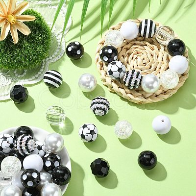 50Pcs 10 Style Acrylic Beads MACR-CJC0001-14-1