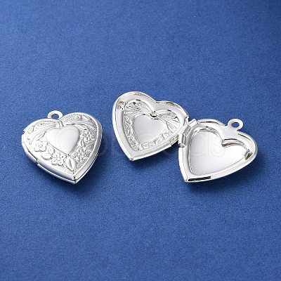 Rack Plating Brass Locket Pendants KK-F090-03S-1