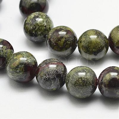 Natural Dragon Blood Beads Strands G-N0224-01-10mm-1